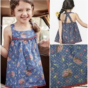 Matilda Jane Girls Size‎ 2 Getaway Tunic Top Camp MJC Chambray Denim Floral